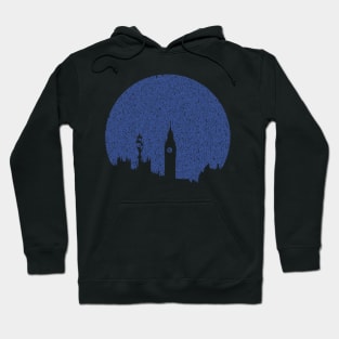 Minimalist Distressed Blue Moon London Hoodie